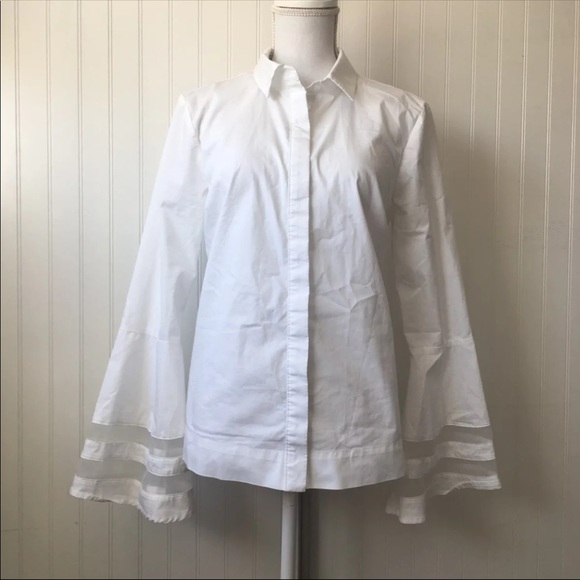 Marled Reunited White Bell Sleeve Top - Picture 1 of 8